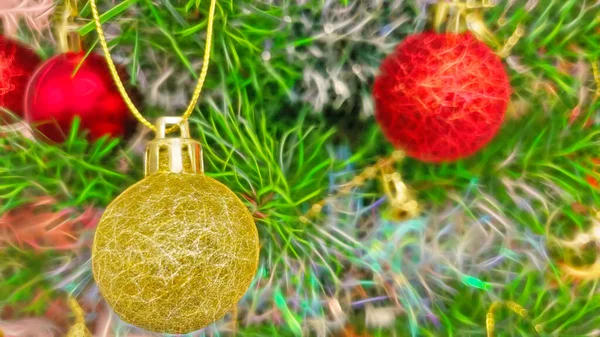 Close Kerstboom Decoraties Ornamenten — Stockfoto