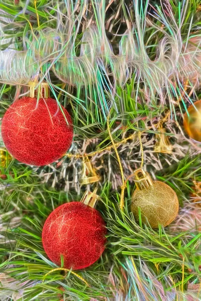 Cerrar Adornos Adornos Árboles Navidad —  Fotos de Stock