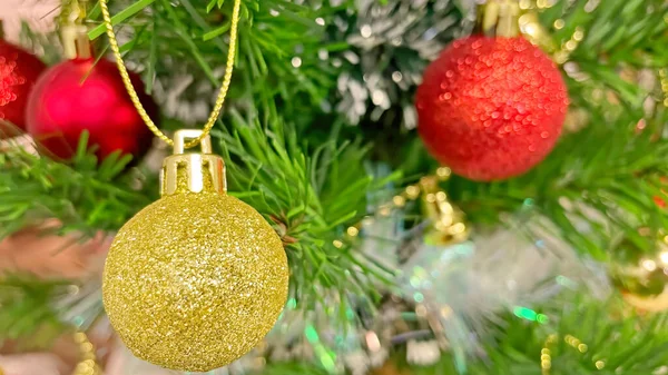 Zavřít Vánoční Stromky Dekorace Ozdoby — Stock fotografie