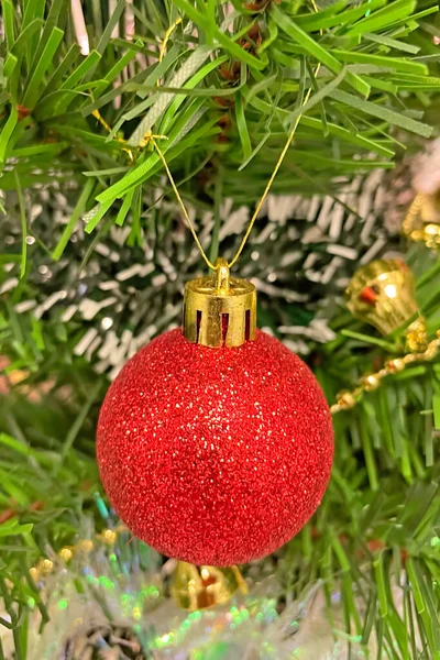 Cerrar Adornos Adornos Árboles Navidad —  Fotos de Stock