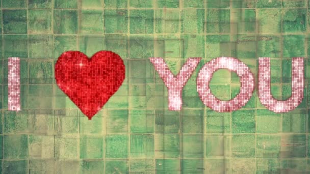 Pozadí Pro Valentýna Speciální Příležitosti Červeným Srdcem Figurky Pohybový Efekt — Stock video