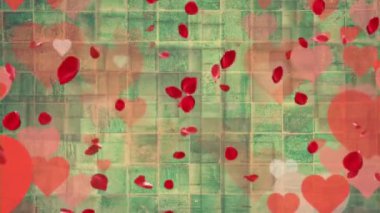  Sevgililer Günü için arka planlar ve kırmızı kalp figürlü hareket efektli özel durumlar.