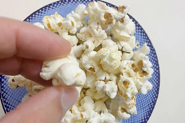 Ready Eat Popcorn Plate — Stockfoto