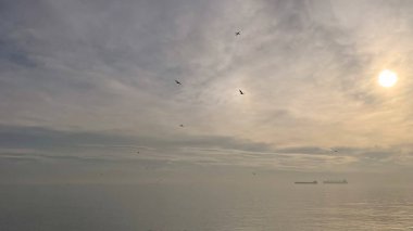 sunset, dramatic sky and marmara sea view