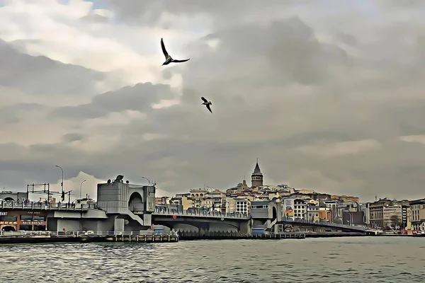 Istanbul Turkey January 2022 Dream City Continents Europe Asia Istanbul — Fotografia de Stock