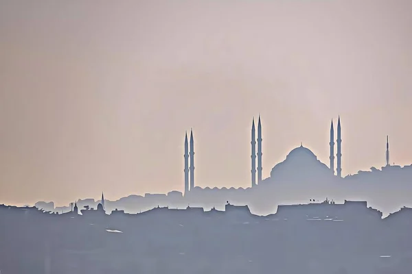 Istanbul Turkey January 2022 Dream City Continents Europe Asia Istanbul — Zdjęcie stockowe