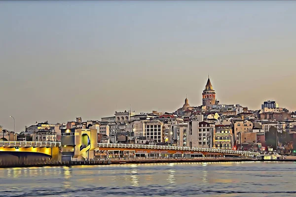 Istanbul Turkey January 2022 Dream City Continents Europe Asia Istanbul — Foto Stock