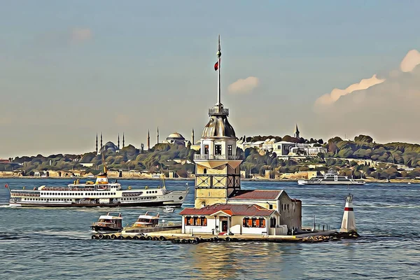 Istanbul Turkey January 2022 Dream City Continents Europe Asia Istanbul — Foto Stock