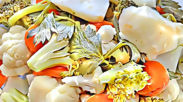 Close Boiled Vegetables Plate — Stock Photo, Image