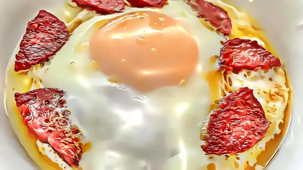 Колбаса Яйца Завтрак — стоковое фото