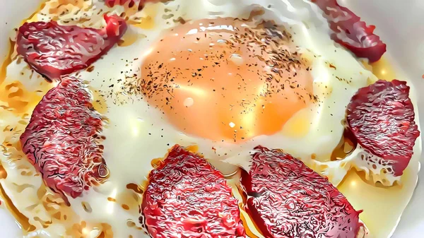 Salchichas Huevos Para Desayuno — Foto de Stock