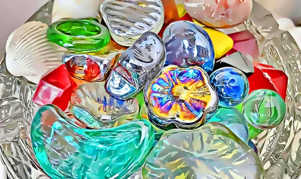 Farbenfrohe Kleine Steine Aus Der Nähe — Stockfoto