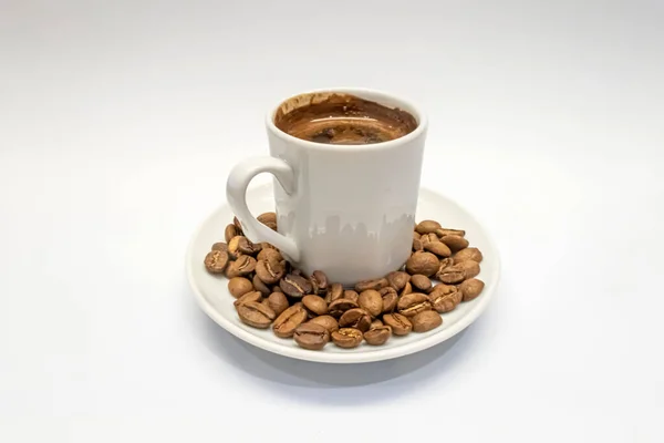 Gros Plan Prêt Boire Café Turc Traditionnel Dans Une Tasse — Photo