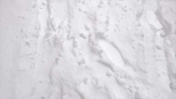 Obfite Opady Śniegu Sezonie Zimowym Spacery Drodze — Wideo stockowe