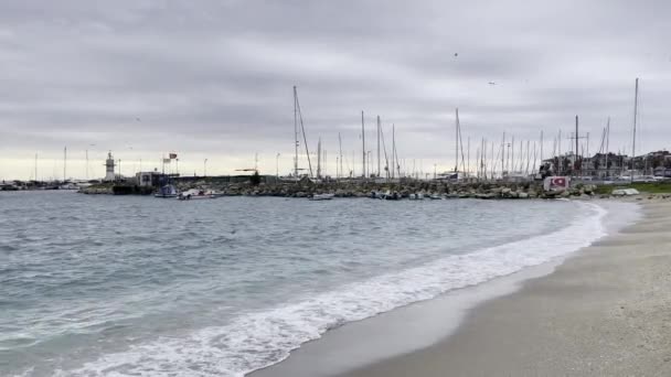 Yesilkoy Stambuł Turcja Luty 2022 Widok Wybrzeże Nowoczesnymi Budynkami Piękną — Wideo stockowe