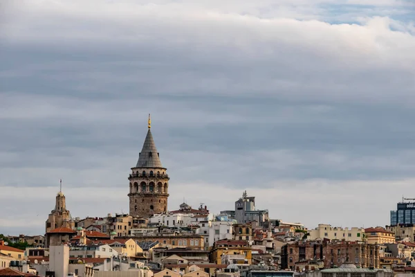 Istanbuls Historisches Und Touristisches Symbol Der Galata Turm — Stockvektor