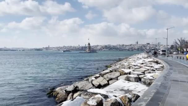 Istanbul Turkey March 2022 Άποψη Της Πόλης Από Uskudar Ιστορική — Αρχείο Βίντεο