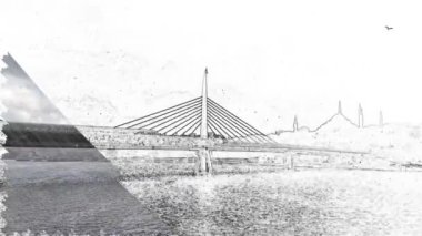 Kışın 18 Mart 2022 'de Avrupa ve Asya kıtaları arasındaki tarihi ve turistik İstanbul kentinden İstanbul' a manzara.