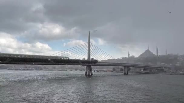 Istanbul Turquía Marzo 2022 Vista Ciudad Invierno Desde Histórica Turística — Vídeo de stock