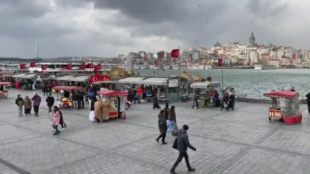 Istanbul Turquia Março 2022 Vista Cidade Inverno Partir Cidade Histórica — Vídeo de Stock