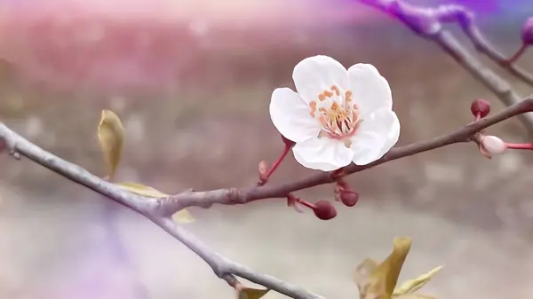 Fermer Les Fleurs Printanières Sur Les Branches Des Arbres Dans — Photo