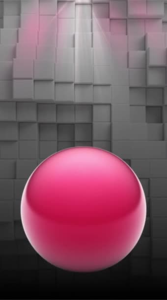 Bouncing Red Ball Vertical Image Motion Background — Stock Video