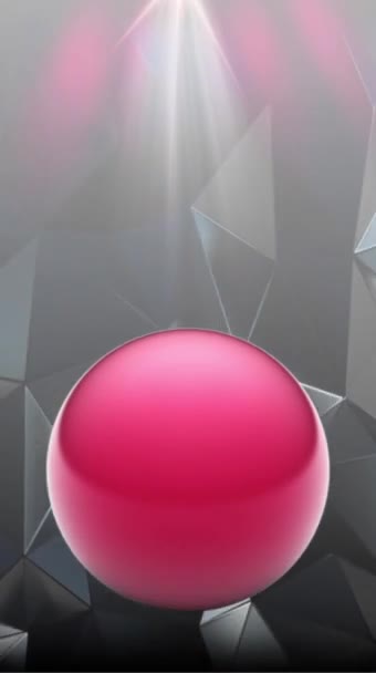 垂直方向の画像と動きの背景を持つ赤いボールを — ストック動画
