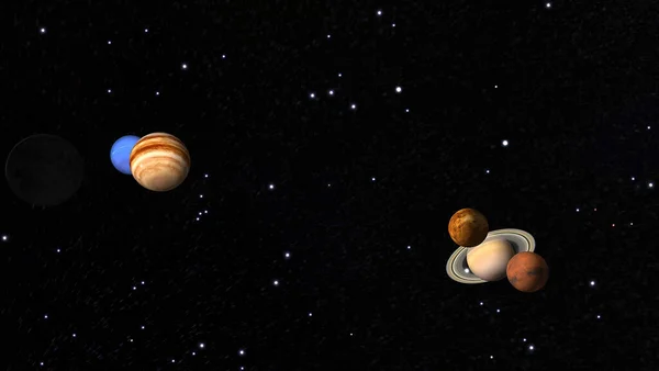 星系和行星作为背景 — 图库照片