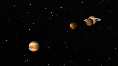 Uzay, sonsuz evren, arka plan için galaksiler ve gezegenler