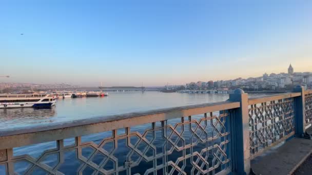 Istanbul Vista Della Città Vecchia Dal Ponte Galata Mattina Presto — Video Stock