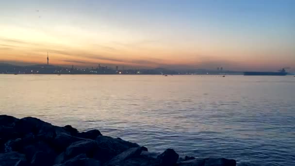 Istanbul Turkey April 2022 Istanbul Old City Bosporus View Early — Stock Video