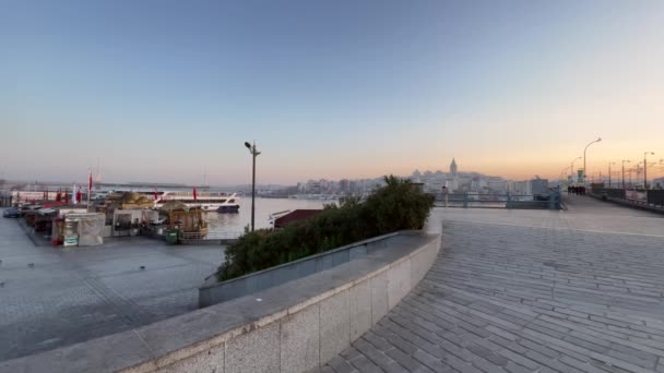 Istanbul Turkey April 2022 Istanbul Old City View Galata Bridge — Stock Video