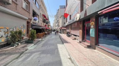 Karakol, istanbul. 29.2022 Karakol Meydanı 'ndan Galataport' a, modern ve tarihi mimari ve İstanbul 'da turistik yerleri olan kültürel ve tarihi yerler..