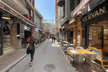 Karakol, istanbul. 29.2022 Karakol Meydanı 'ndan Galataport' a, modern ve tarihi mimari ve İstanbul 'da turistik yerleri olan kültürel ve tarihi yerler..