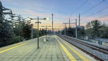 Atakoy, İstanbul, Türkiye. Sabah Marmaray Atakoy istasyonundan 30,2022 Manzara..