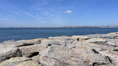 Kadıköy, istanbul, Türkiye. 8 Mayıs 2022 İstanbul ve Marmara Denizi Kadıköy kıyısından