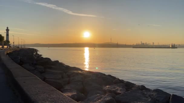 Istanbul Turkey May 2022 Sunrise Early Morning Views Bosphorus Marmara — Stok video