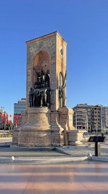 Taksim,istanbul,Turkey.May 13,2022.Early morning view from Taksim, Istanbul's historical and touristic square.
