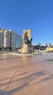 Taksim,istanbul,Turkey.May 13,2022.Early morning view from Taksim, Istanbul's historical and touristic square.