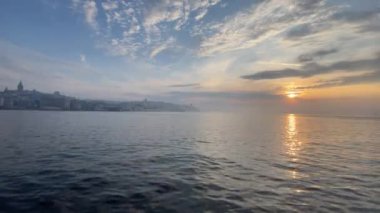 istanbul,Turkey.May 16,2022.sunrise in istanbul in the early morning, the view of the marmara sea and the bosphorus