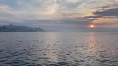 istanbul,Turkey.May 16,2022.sunrise in istanbul in the early morning, the view of the marmara sea and the bosphorus
