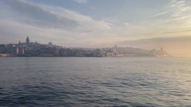 istanbul,Turkey.May 16,2022.sunrise in istanbul in the early morning, the view of the marmara sea and the bosphorus