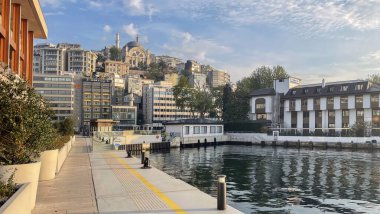 istanbul,Turkey.May 12,2022.sunrise and early morning views of the Bosphorus and the Marmara Sea from Galataport cruise port in Istanbul