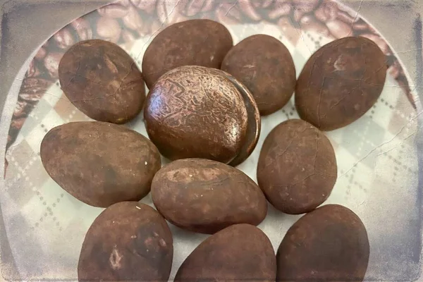 Zavřít Čokoládové Bonbóny Kryté Dragee — Stock fotografie