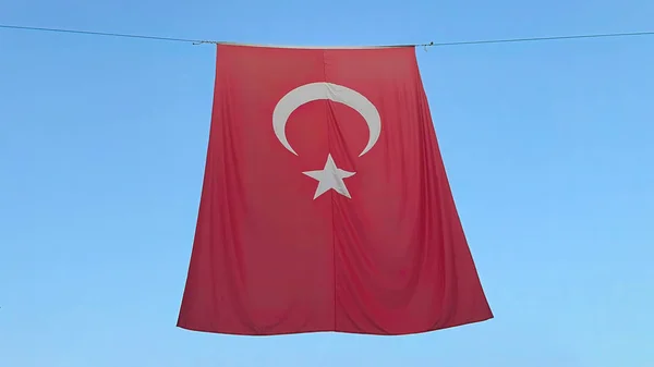 Turecká Vlajka Pro Oslavu Státního Svátku — Stock fotografie