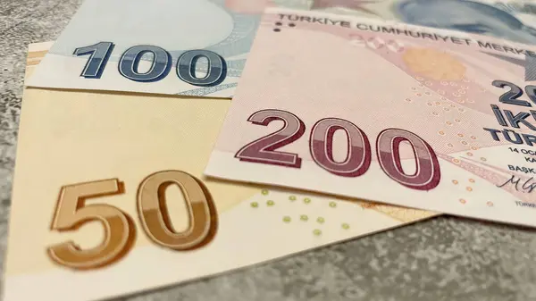 Istanbul Turecko 2022 Detailní Záběr Měny Papírových Bankovek Pro Finanční — Stock fotografie