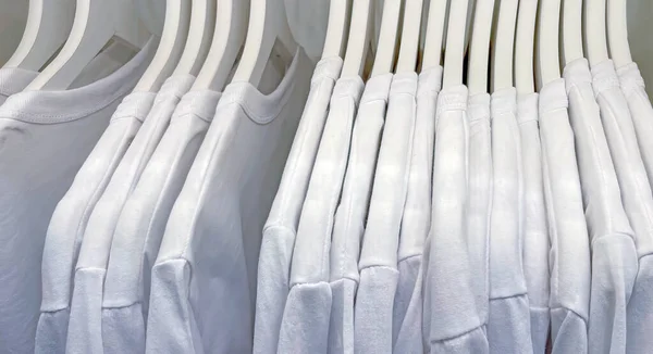 White Sweatshirts Hanging Closet — Stock Photo, Image