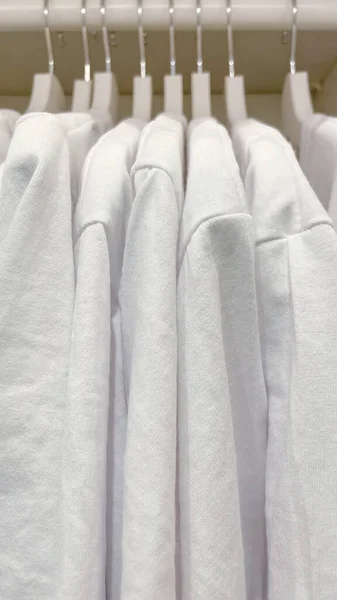 White Sweatshirts Hanging Closet — Stock Photo, Image