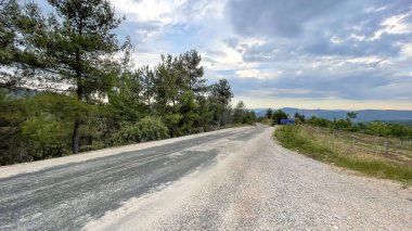 Sakarya, Türkiye. 9 Haziran 2022 Anadolu coğrafyası. Türkiye 'de Sakarya ve Bilecik sınırları içinde yeşil doğa manzarası.