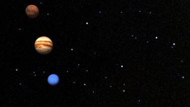 Uzayla, yıldızlarla ve gezegenlerle arka plan